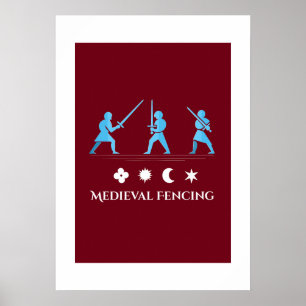 Medeltida Fäktning – Minimal Knight Guards Affisch