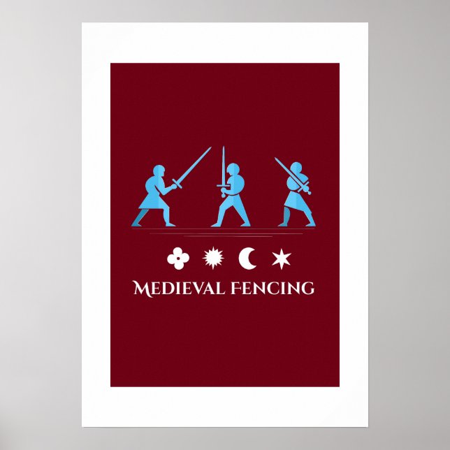 Medeltida Fäktning – Minimal Knight Guards Affisch (Framsidan)