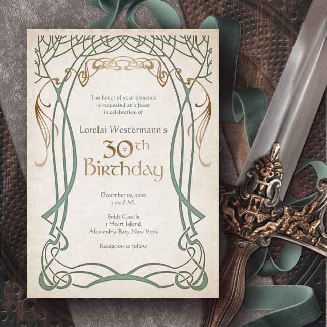 Medeltida Fantasy 30-årsdag Inbjudningar (Skapare uppladdad)