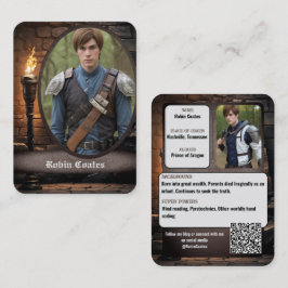 Medeltida Fantasy Cosplay Coscards | QR-kod Visitkort