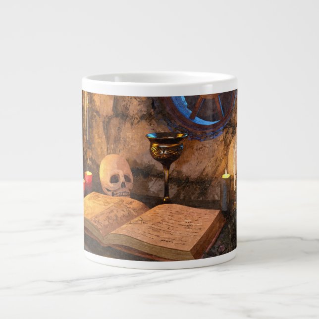 Medeltida Fantasy Trollkarls Studie Jumbo Mugg (Framsidan)