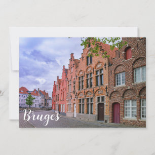 Medeltida färgrika tegelhus i Brygge, Belgien