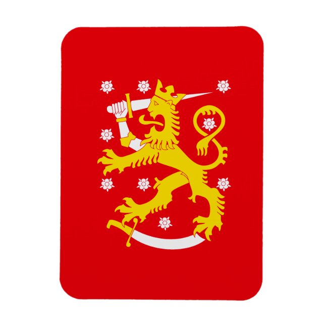 Medeltida Flagga av Finland Magnet (Vertikal)