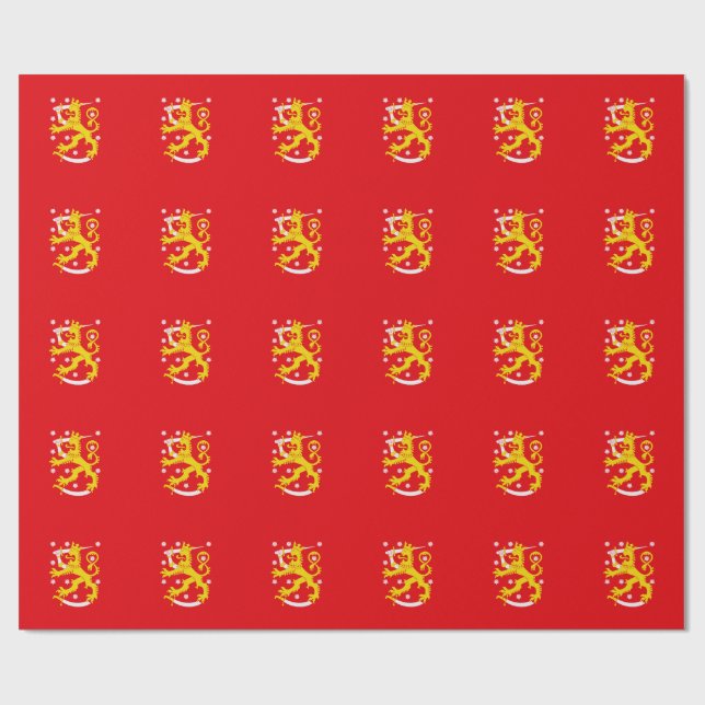 Medeltida Flagga av Finland Presentpapper (Platt)