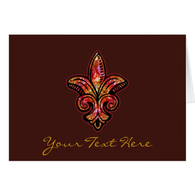 Medeltida Fleur - rött OBS Kort (Framsidan Horizontal)