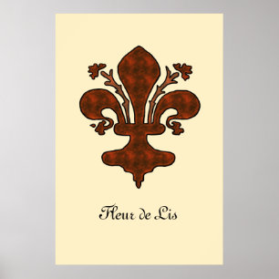 Medeltida Florence för anpassade stil Fleur de Lis Poster