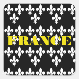 Medeltida Frankrike Heraldisk tryck Monokrom konst Fyrkantigt Klistermärke