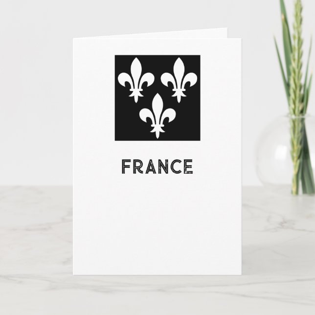 Medeltida Frankrike Heraldisk tryck Monokrom konst Kort (Framsida)