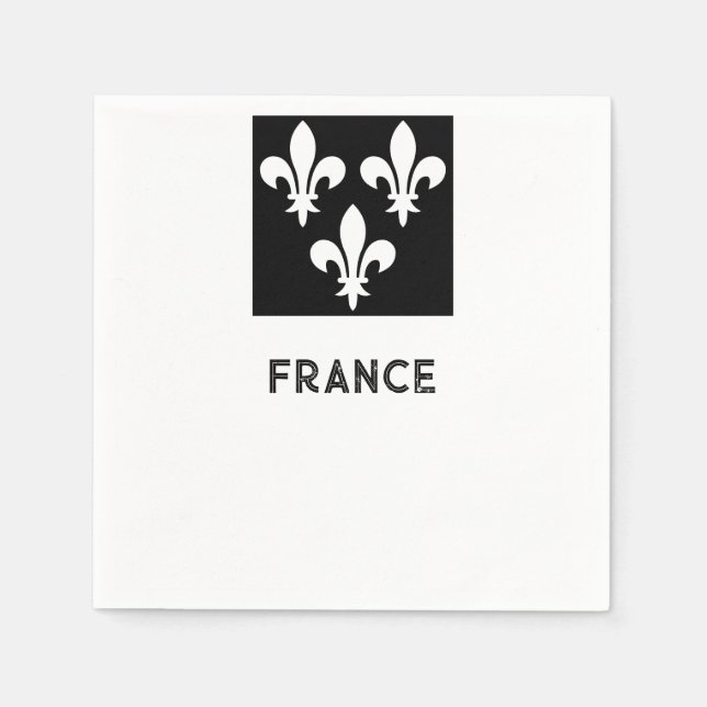 Medeltida Frankrike Heraldisk tryck Monokrom konst Pappersservett (Framsidan)