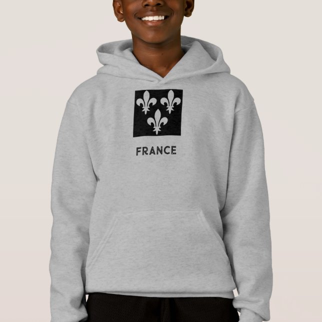 Medeltida Frankrike Heraldisk tryck Monokrom konst T Shirt (Framsida)