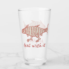 Medeltida Glas Tumbler för Gående Fisk