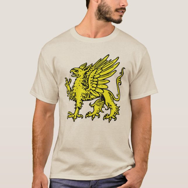 Medeltida Gryphon heraldiktshirt Tee (Framsida)