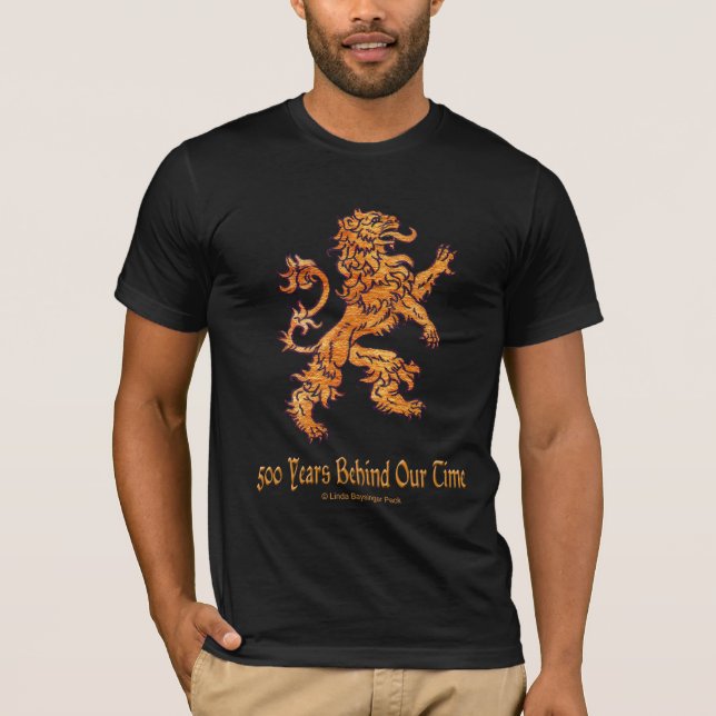 Medeltida guld- lejont t-shirt (Framsida)