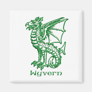 Medeltida heraldik för Wyvern Magnet