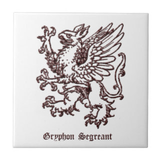 Medeltida heraldik segreant Gryphon Kakelplatta