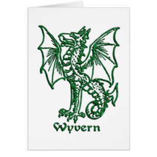 Medeltida heraldik - Wyvern Hälsningskort