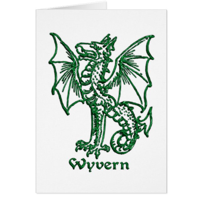 Medeltida heraldik - Wyvern Hälsningskort (Framsidan)