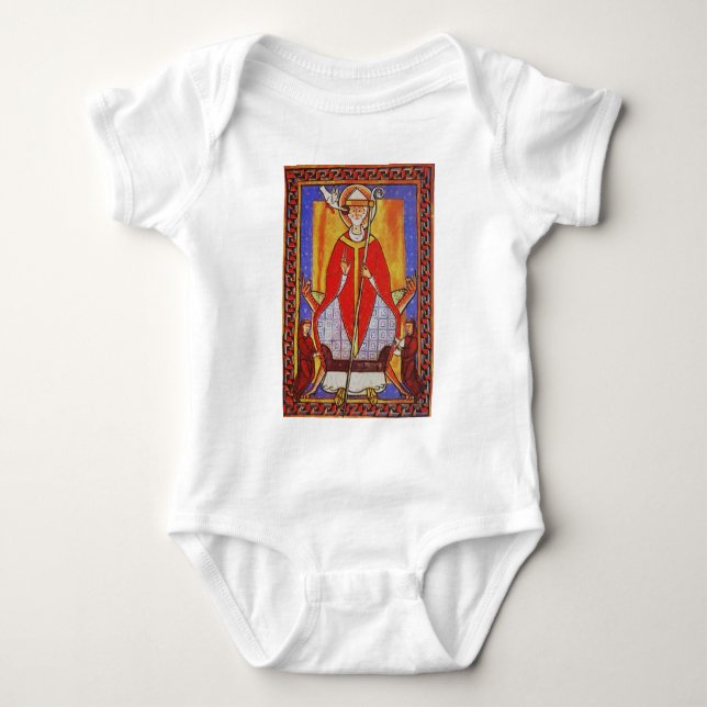 Medeltida ikon för Saint Gregory den store T Shirt (Framsida)