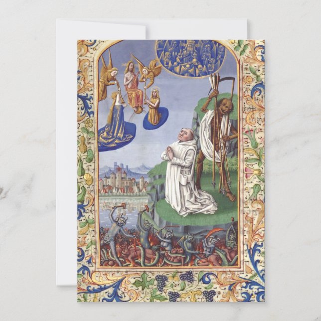 Medeltida illustration av Sankt Bernhard av Clairv Inbjudningar (Framsida)