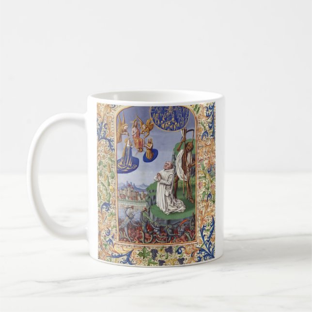 Medeltida illustration av Sankt Bernhard av Clairv Kaffemugg (Vänster)