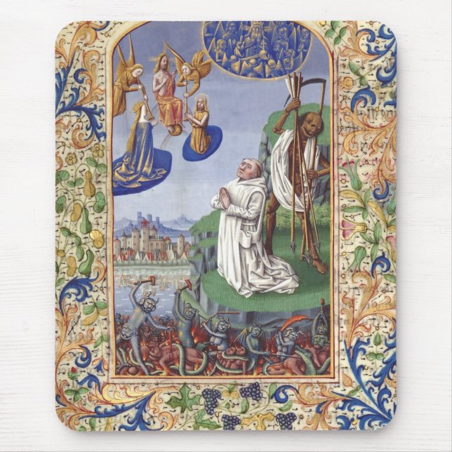 Medeltida illustration av Sankt Bernhard av Clairv Musmatta (Framsidan)