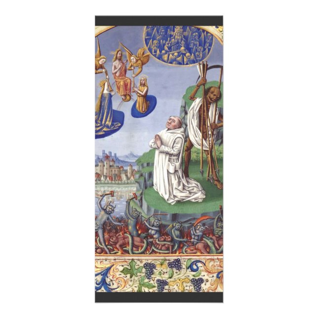 Medeltida illustration av Sankt Bernhard av Clairv Reklamkort (Framsidan)
