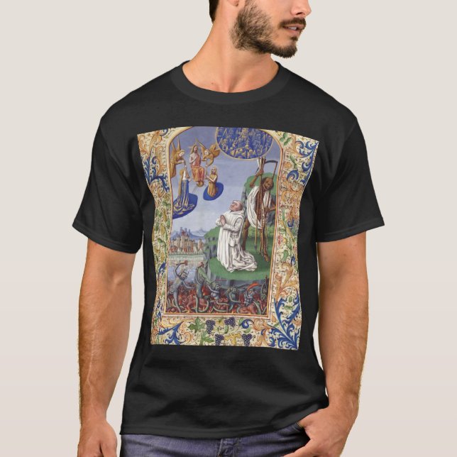 Medeltida illustration av Sankt Bernhard av Clairv T Shirt (Framsida)