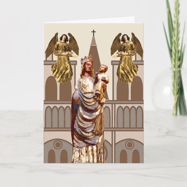 Medeltida jul i kristen tradition helgkort (Framsida)