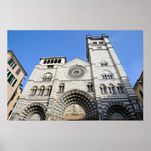 Medeltida katedralen i Genova, Italien Poster