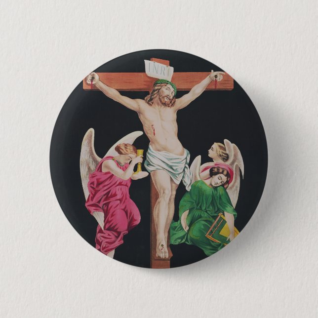 Medeltida korsfästelse av Jesus Kristus Knapp (Framsida)