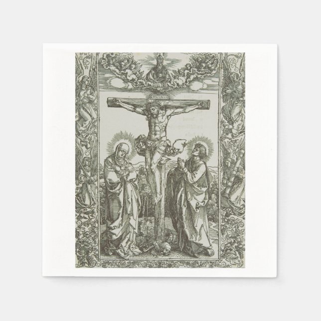 Medeltida korsfästelse av Jesus Kristus Pappersservett (Framsidan)