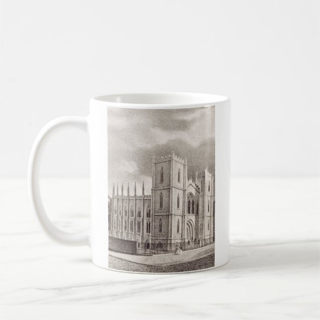 Medeltida kristna kyrka kaffemugg (Vänster)