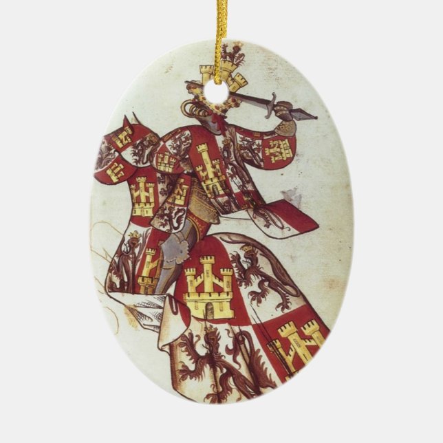 Medeltida kung om Castileprydnad Julgransprydnad Keramik (Framsidan)