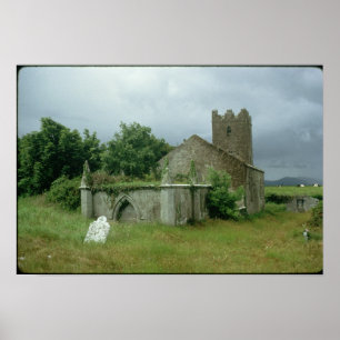 Medeltida kyrka och churchyard poster