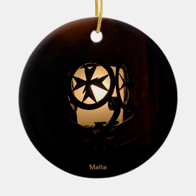Medeltida lykta från Malta Julgransprydnad Keramik (Framsidan)