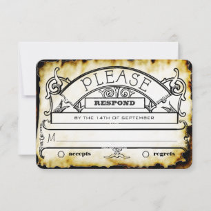 Medeltida medeltida typografi bröllop RSVP OSA Kort