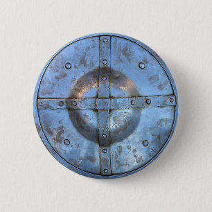 medeltida metall skyddar det historiska soldatkrig knapp