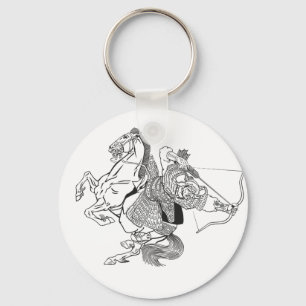 medeltida mongol-krigare-nyckelkedja nyckelring