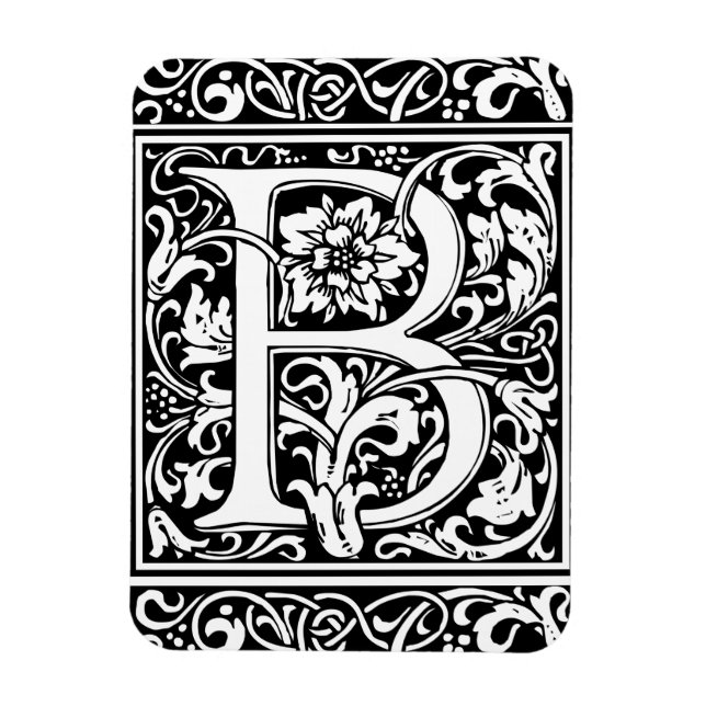 Medeltida monogram initial B i vintage-stil Magnet (Vertikal)