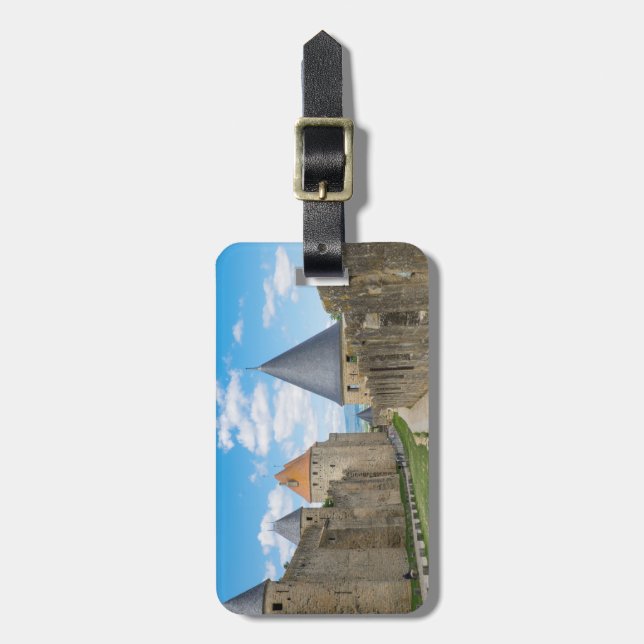 Medeltida murar i Carcassonne Bagagebricka (Vertikal Framsida)