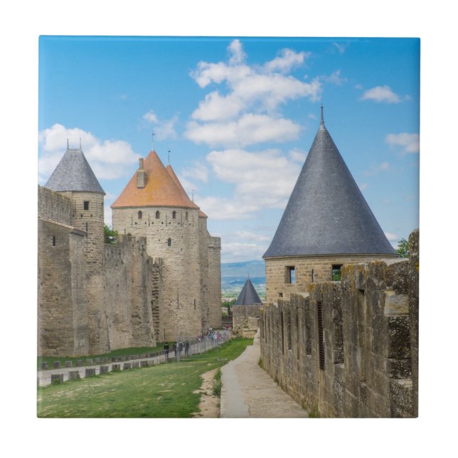 Medeltida murar i Carcassonne Kakelplatta (Framsidan)