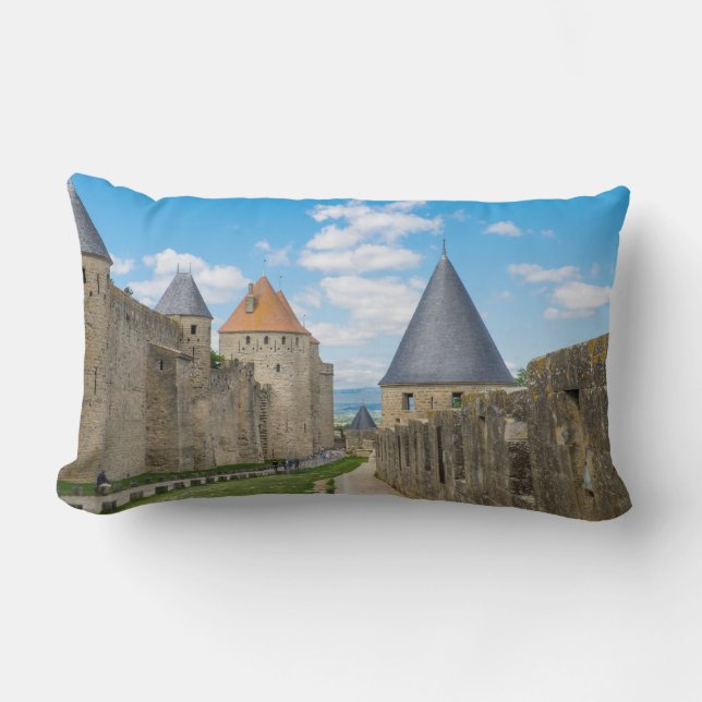 Medeltida murar i Carcassonne Lumbarkudde (Framsida)