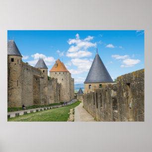 Medeltida murar i Carcassonne Poster