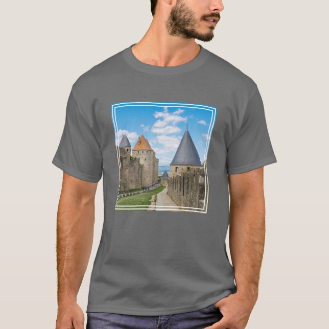 Medeltida murar i Carcassonne T Shirt (Framsida)