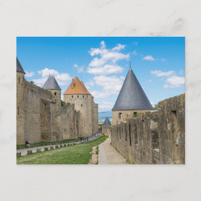 Medeltida murar i Carcassonne Vykort (Framsida)