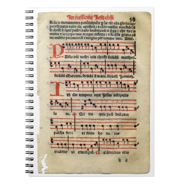 Medeltida musikställninganteckningsbok anteckningsbok (Framsidan)