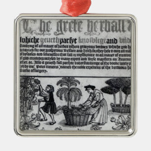 Medeltida örtagård julgransprydnad metall