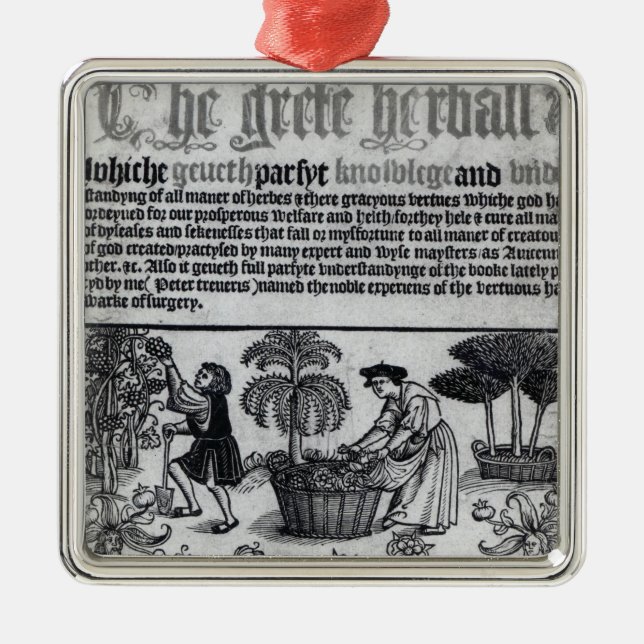 Medeltida örtagård julgransprydnad metall (Framsidan)