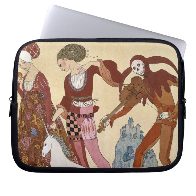 Medeltida plats av Georges Barbier Laptop Sleeve (Framsidan)