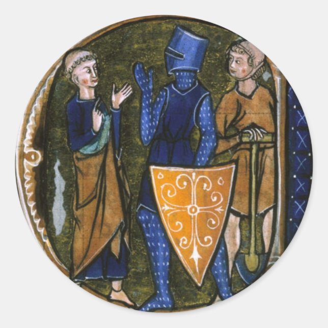 Medeltida/renaissanceklistermärke Runt Klistermärke (Framsida)